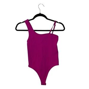 SD Collection Fuchsia One-Shoulder Bodysuit